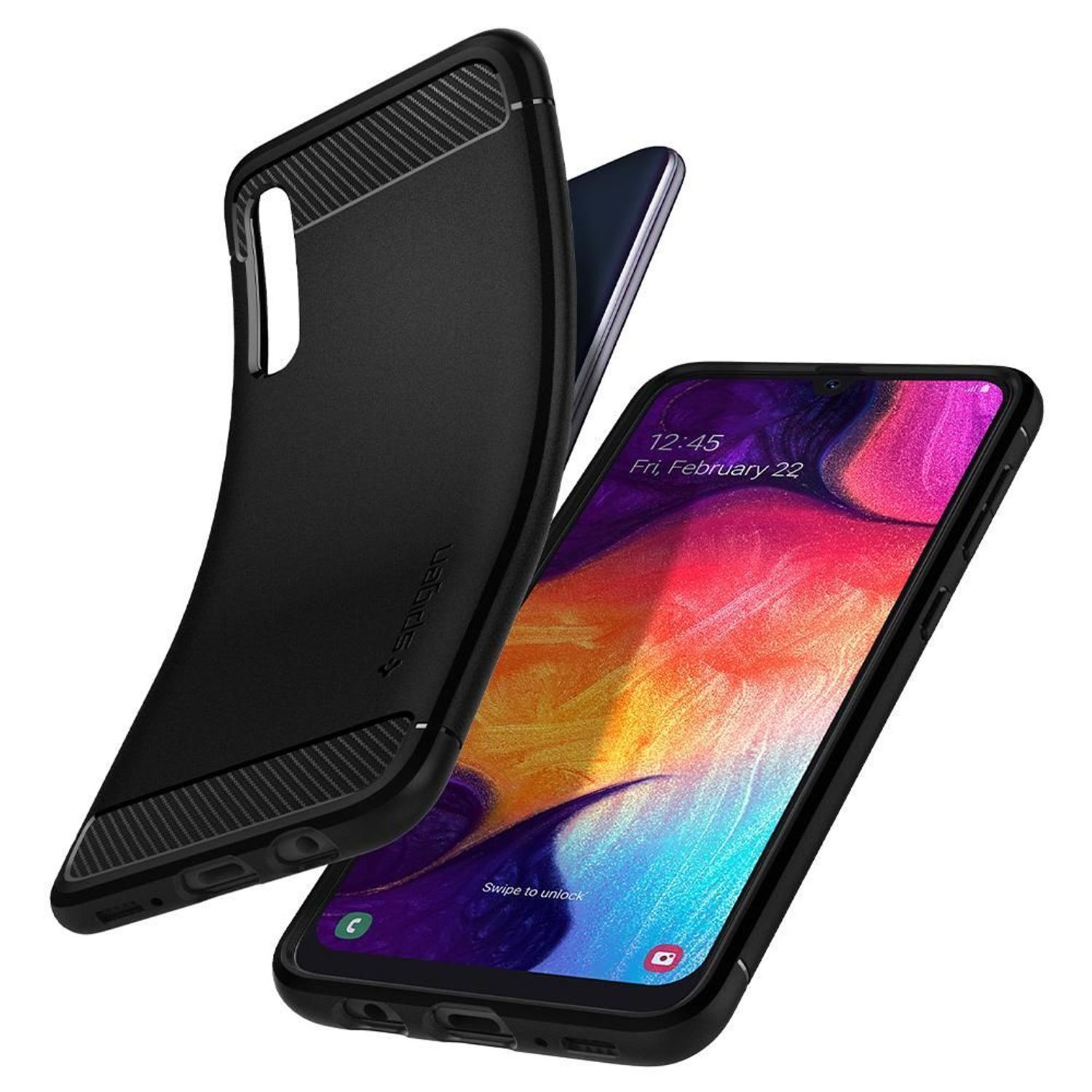 Husa premium Rugged Armor compatibila cu Samsung Galaxy A50, Negru fotografia produsului View 2 L