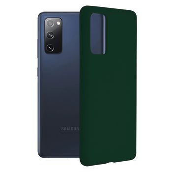 Husa premium techsuit - soft edge silicone - samsung galaxy s20 fe - dark green