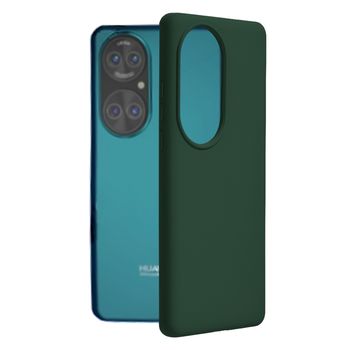 Husa premium techsuit - soft edge silicone - huawei p50 pro - dark green