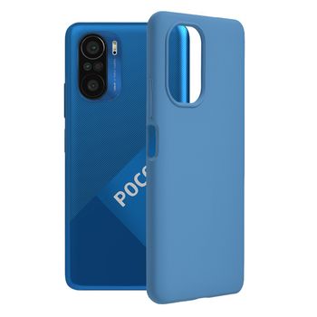 Husa premium techsuit - soft edge silicone - xiaomi poco f3 - denim blue
