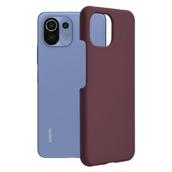 Husa premium techsuit - soft edge silicone - xiaomi mi 11 lite - plum violet