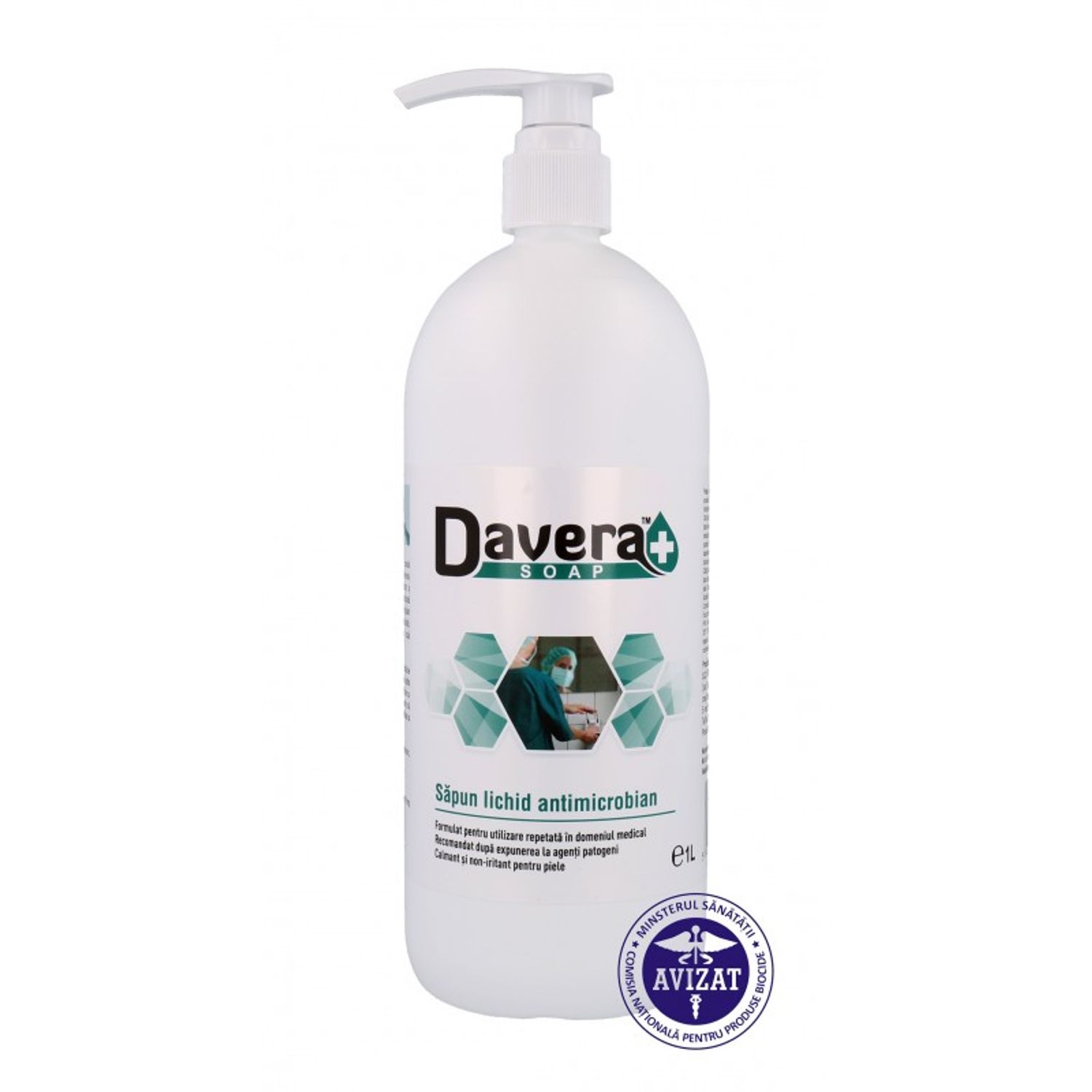 Sapun lichid antimicrobian, DAVERA SOAP, 1000 ml fotografia produsului