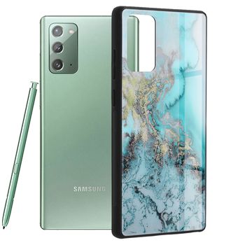 Husa cu spate din sticla Techsuit – Glaze Series – Samsung Galaxy Note 20 – Blue Ocean elefant.ro imagine noua 2022