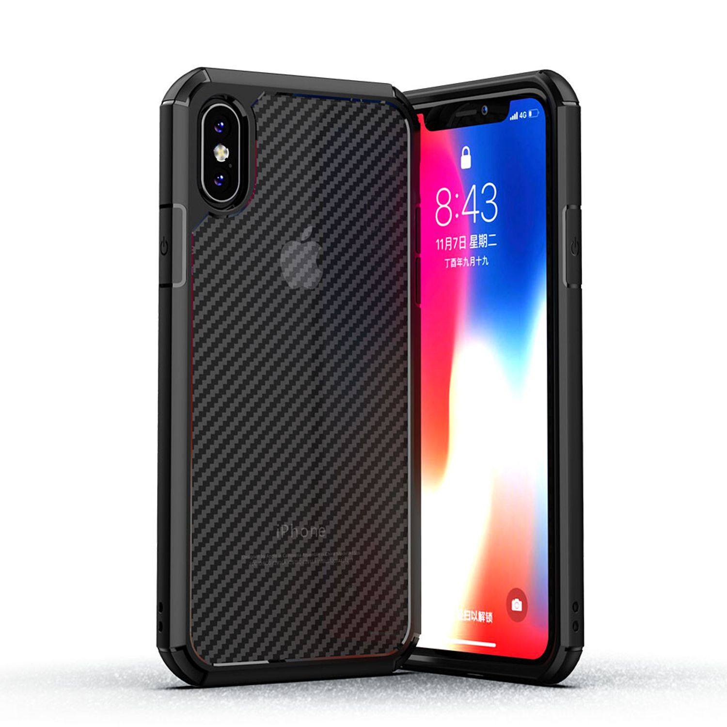 Husa premium Techsuit - CarbonFuse - iPhone XS Max - Black fotografia produsului View 2 L
