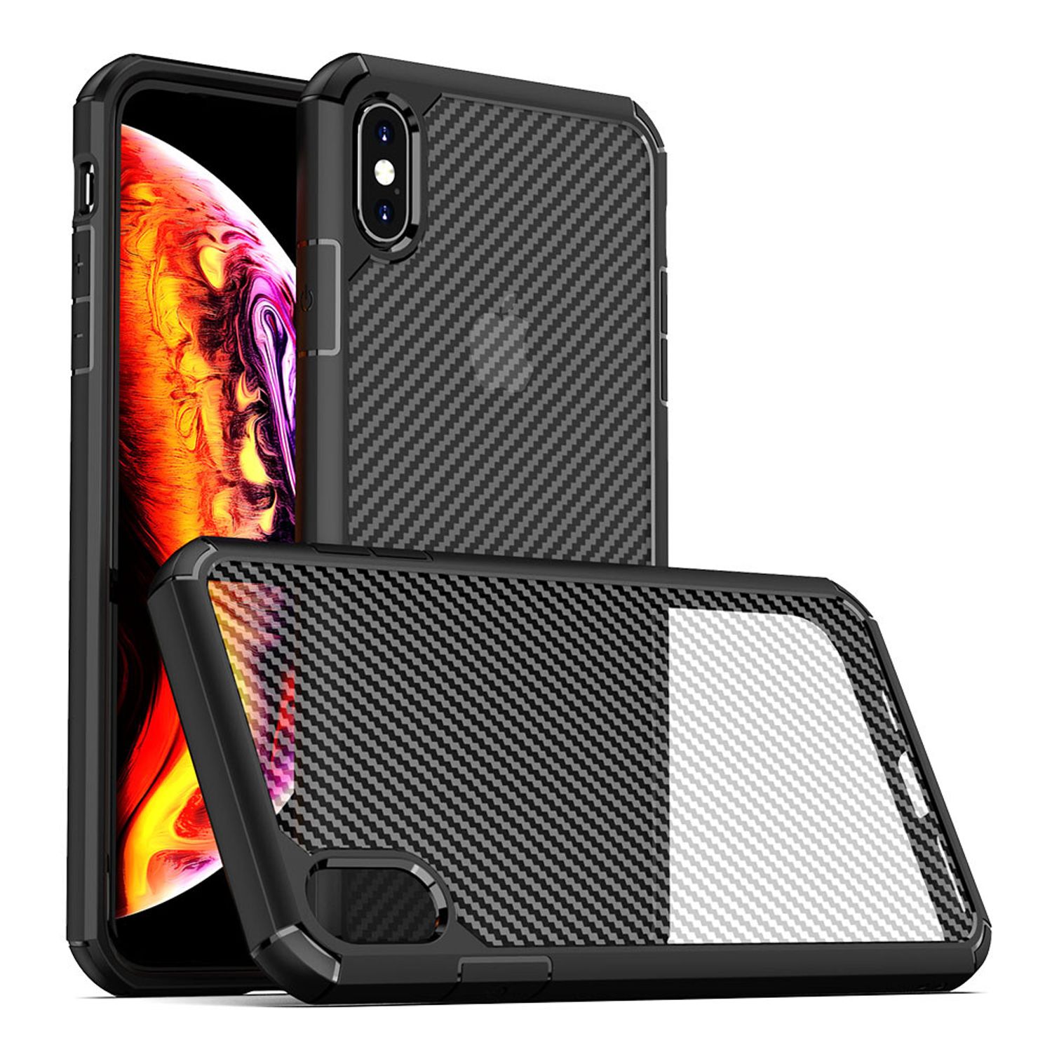 Husa premium Techsuit - CarbonFuse - iPhone XS Max - Black fotografia produsului