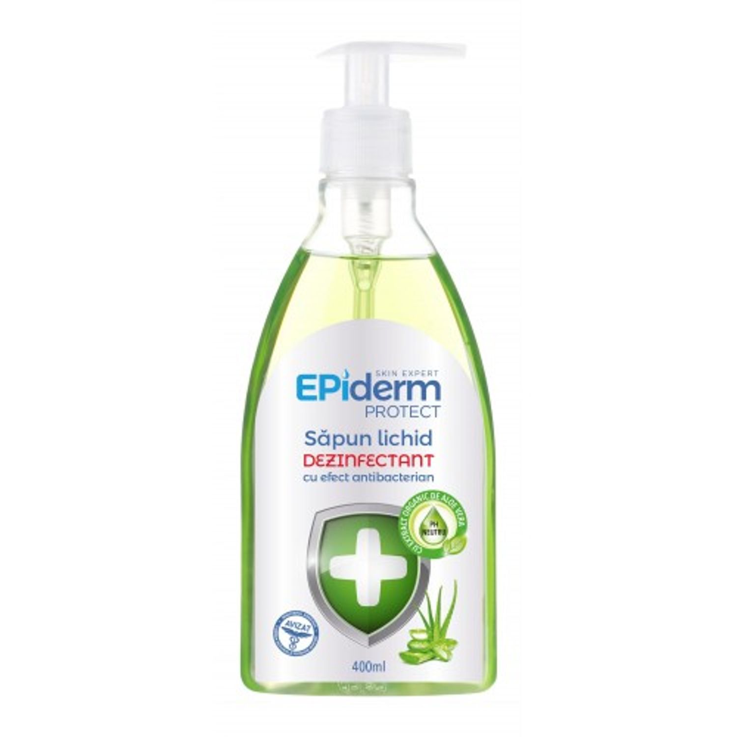 Epiderm Protect - Sapun lichid dezinfectant cu extract organic de Aloe Vera, 400 ml fotografia produsului View 2 L