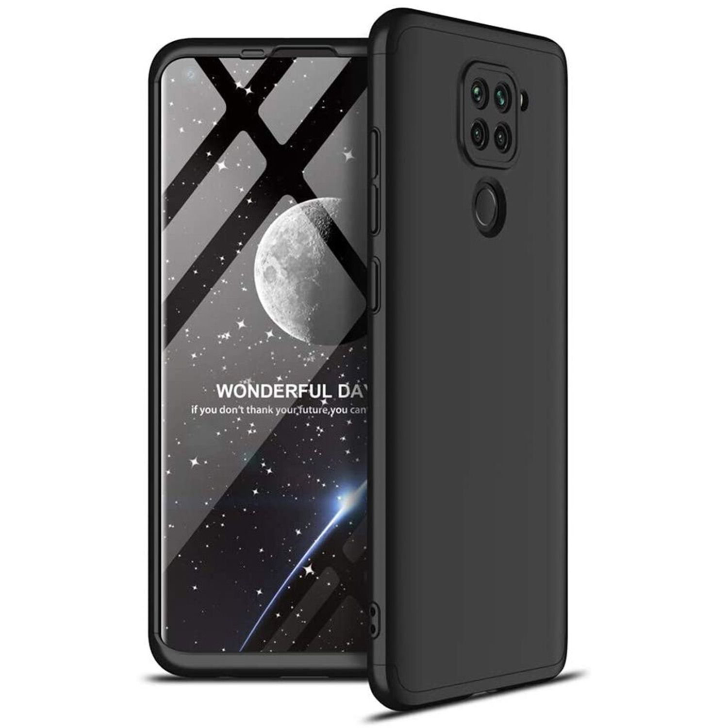 Husa protectie 360 + folie de protectie - Xiaomi Redmi Note 9 - Black fotografia produsului View 3 L