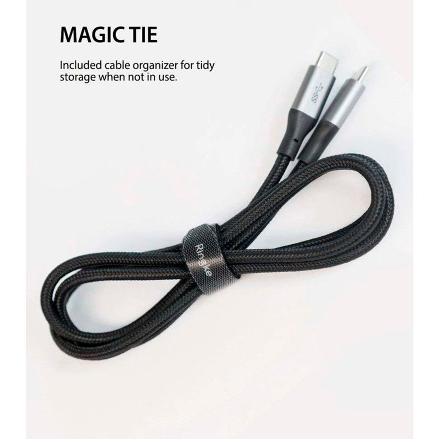 Cablu date premium Ringke - Type-C to Type-C, 1.2 m - Gray fotografia produsului View 2 L