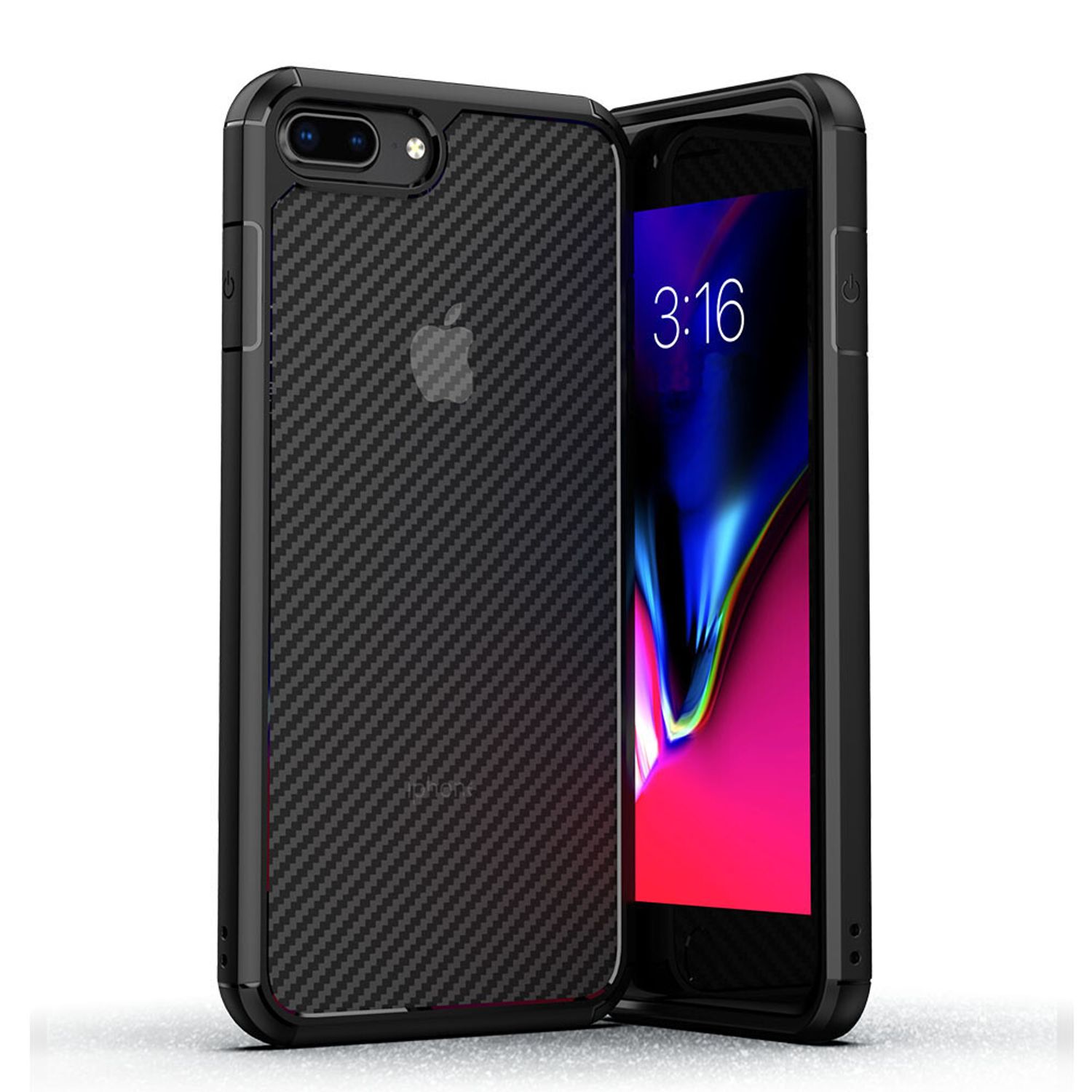 Husa premium Techsuit - CarbonFuse - iPhone 7 Plus / 8 Plus - Black fotografia produsului View 2 L
