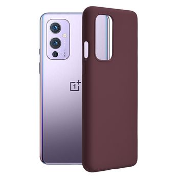 Husa premium techsuit - soft edge silicone - oneplus 9 - plum violet