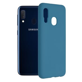Husa premium techsuit - soft edge silicone - samsung galaxy a20e - denim blue