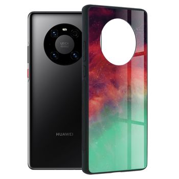 Husa cu spate din sticla techsuit - glaze series - huawei mate 40 pro - fiery ocean