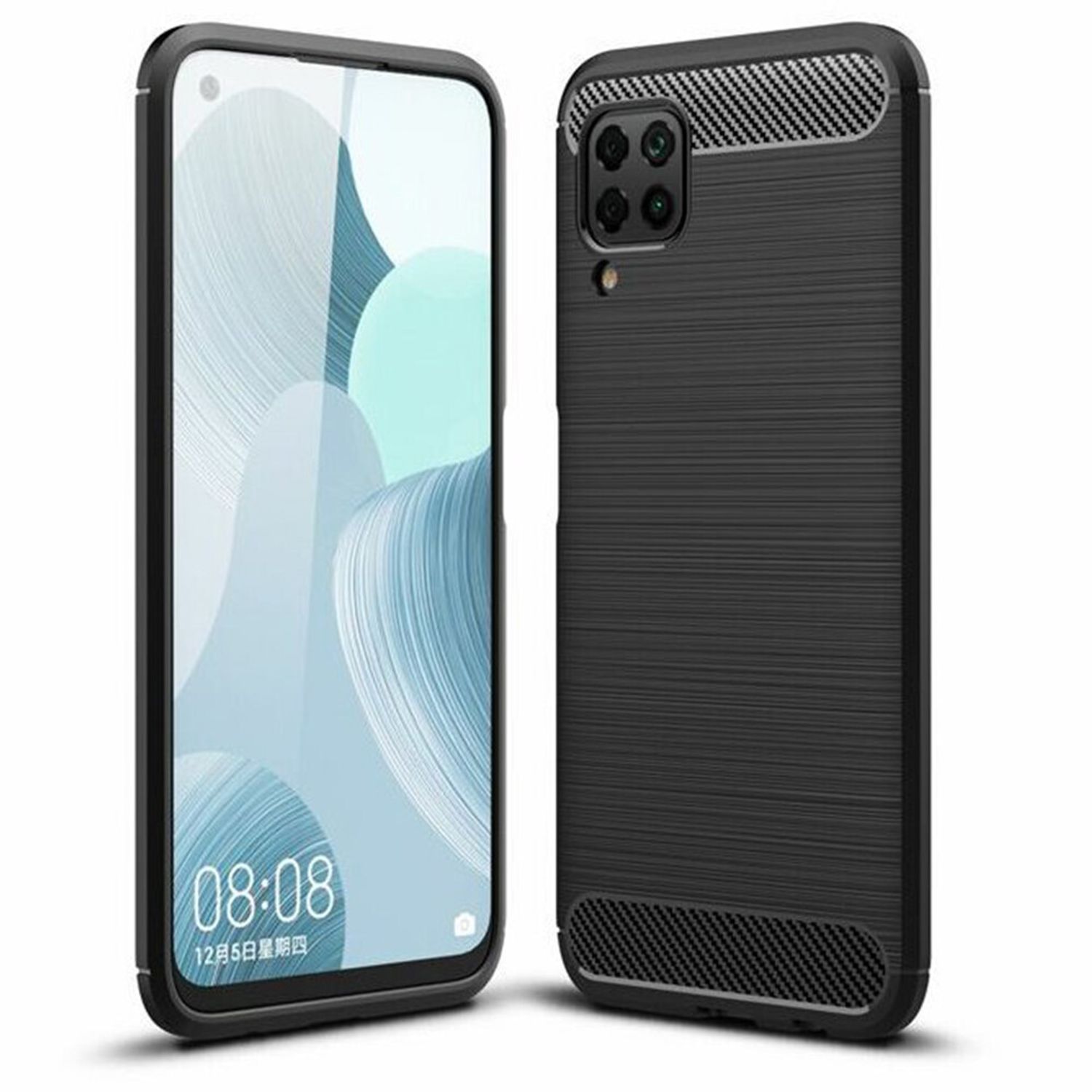 Husa Techsuit - Carbon Silicone - Huawei P40 Lite - Black fotografia produsului