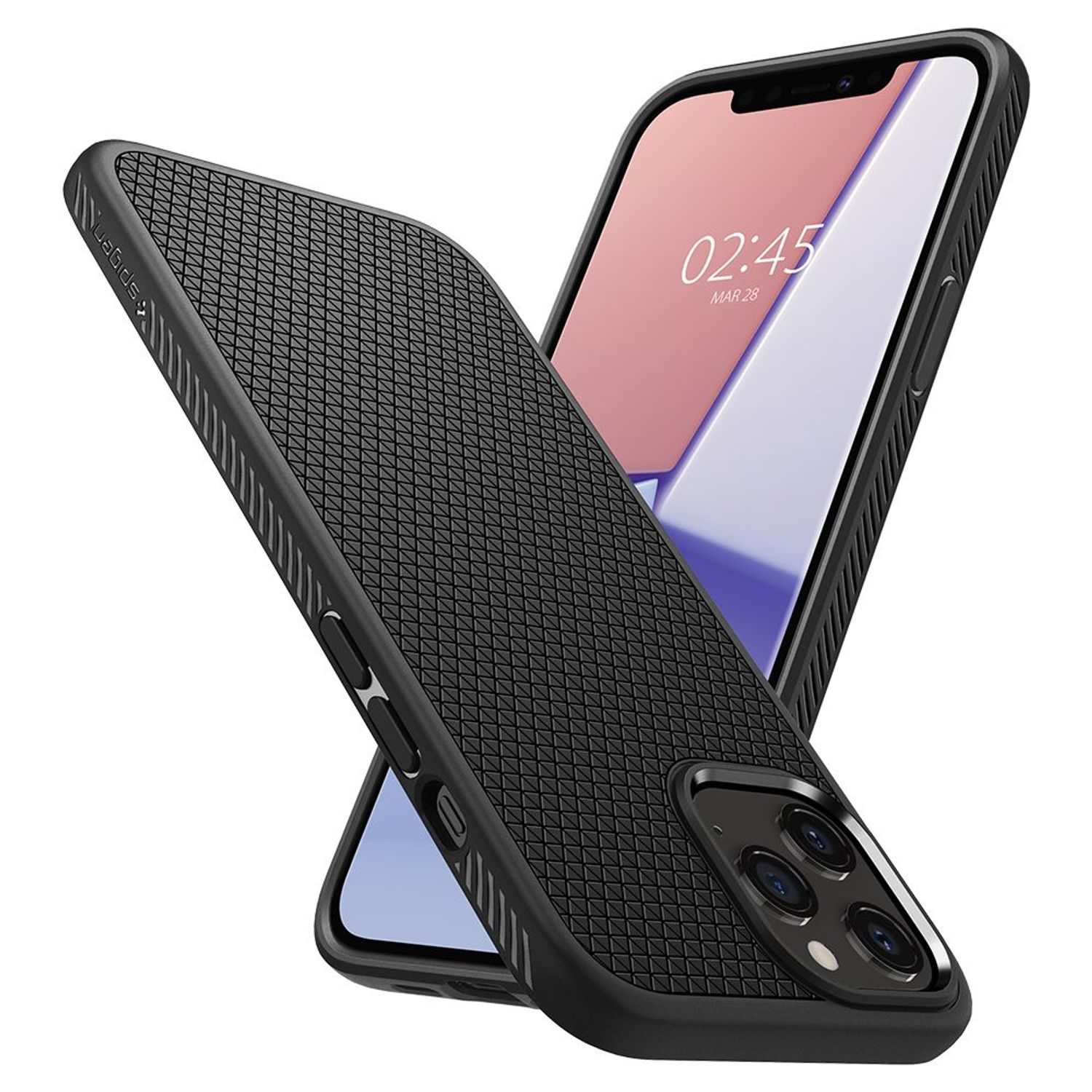 Husa premium Liquid Air compatibila cu iPhone 12 Pro Max, Negru fotografia produsului View 2 L