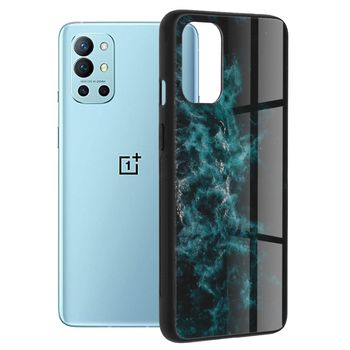 Husa cu spate din sticla techsuit - glaze series - oneplus 9r - blue nebula