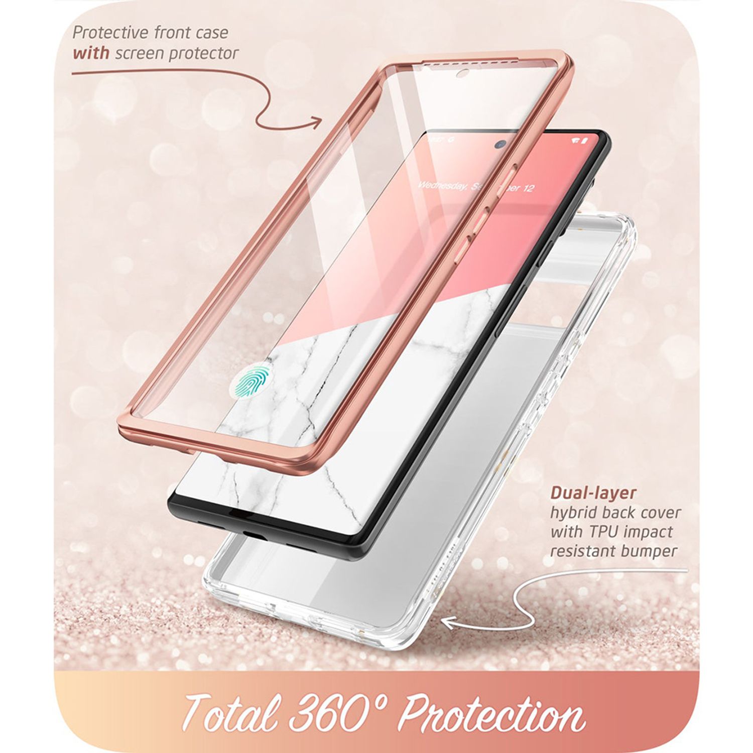 Husa premium i-Blason - Cosmo - Google Pixel 6 Pro - Marble fotografia produsului View 2 L