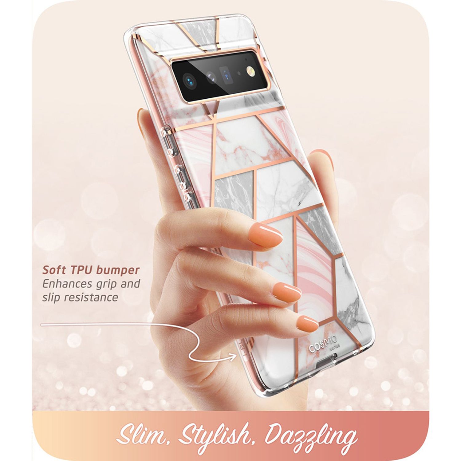 Husa premium i-Blason - Cosmo - Google Pixel 6 Pro - Marble fotografia produsului View 3 L