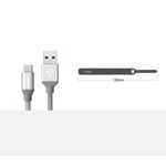Cablu date premium Ringke - USB 3.0 to Type-C, 1 m - Gray fotografia produsului View 3 S