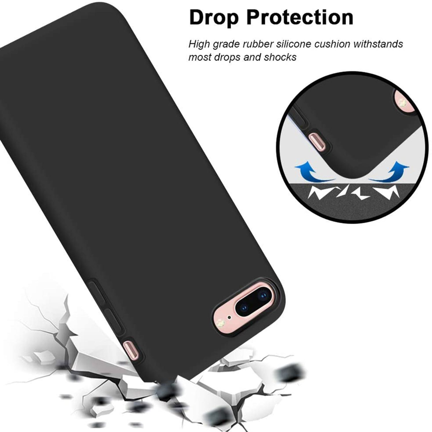 Husa premium Techsuit - Soft Edge Silicone - iPhone 7 Plus / 8 Plus - Black fotografia produsului View 3 L