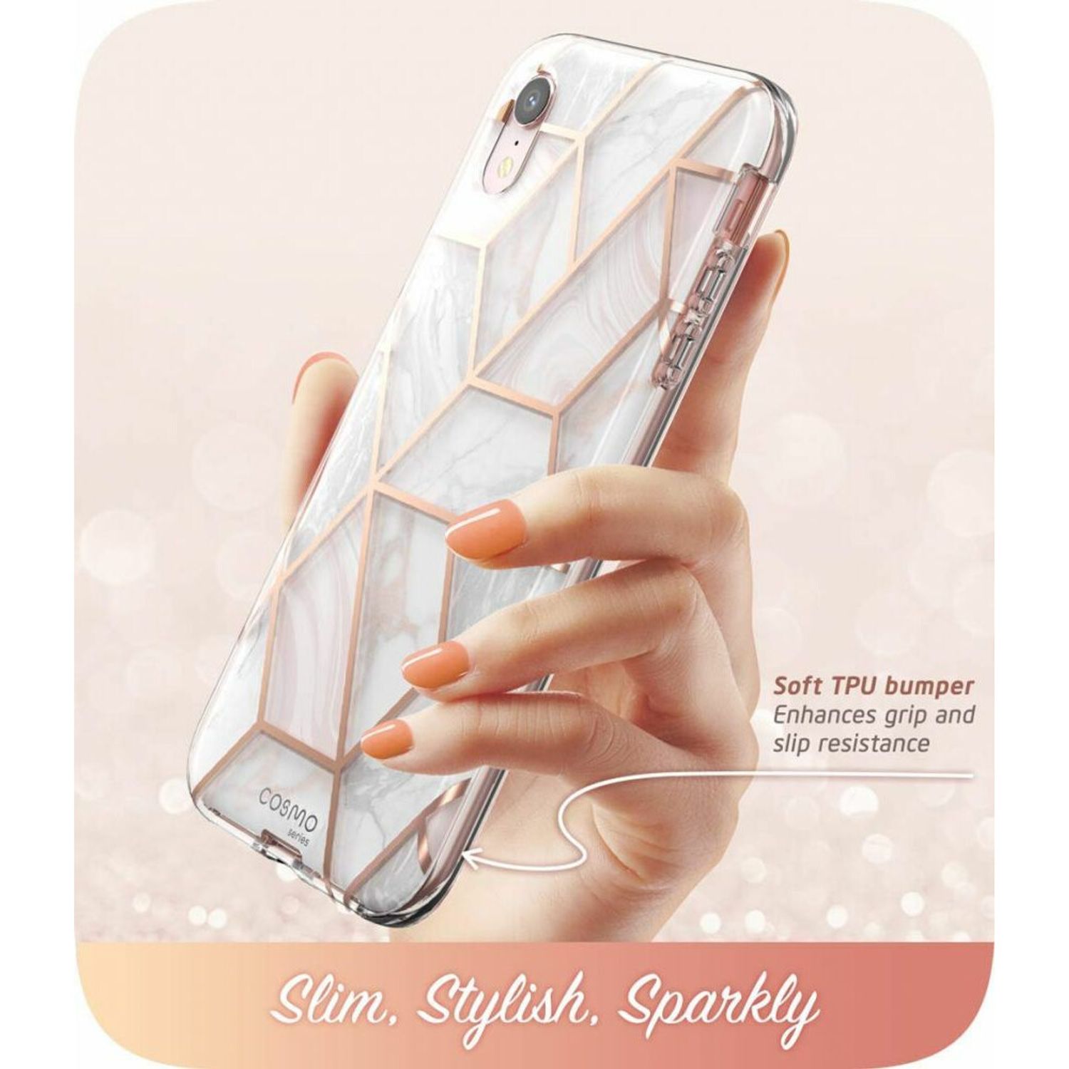 Husa premium i-Blason - Cosmo - iPhone XR - Marble fotografia produsului View 3 L