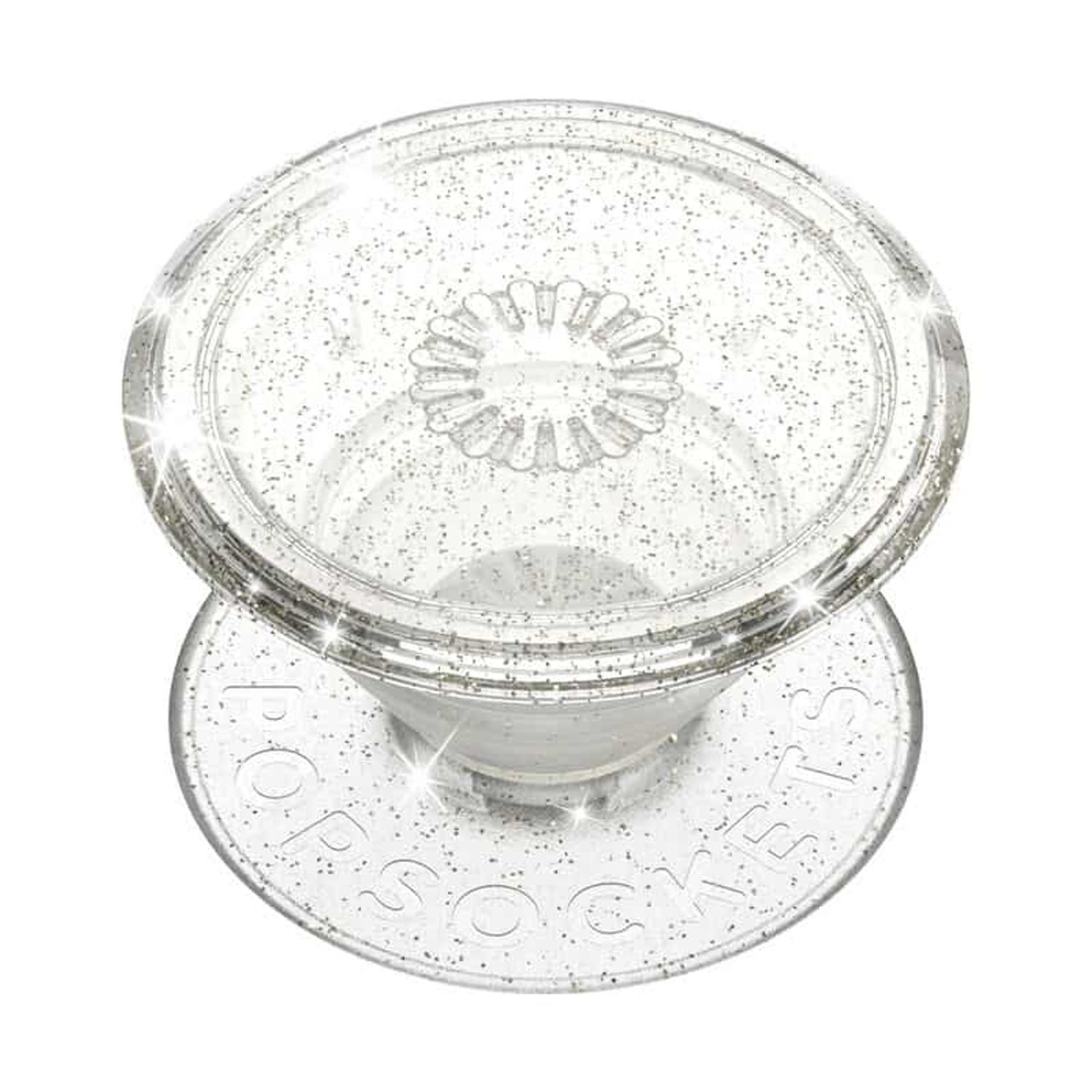 Accesoriu Popsockets pentru dispozitive mobile - PopGrip - Clear Glitter Silver fotografia produsului