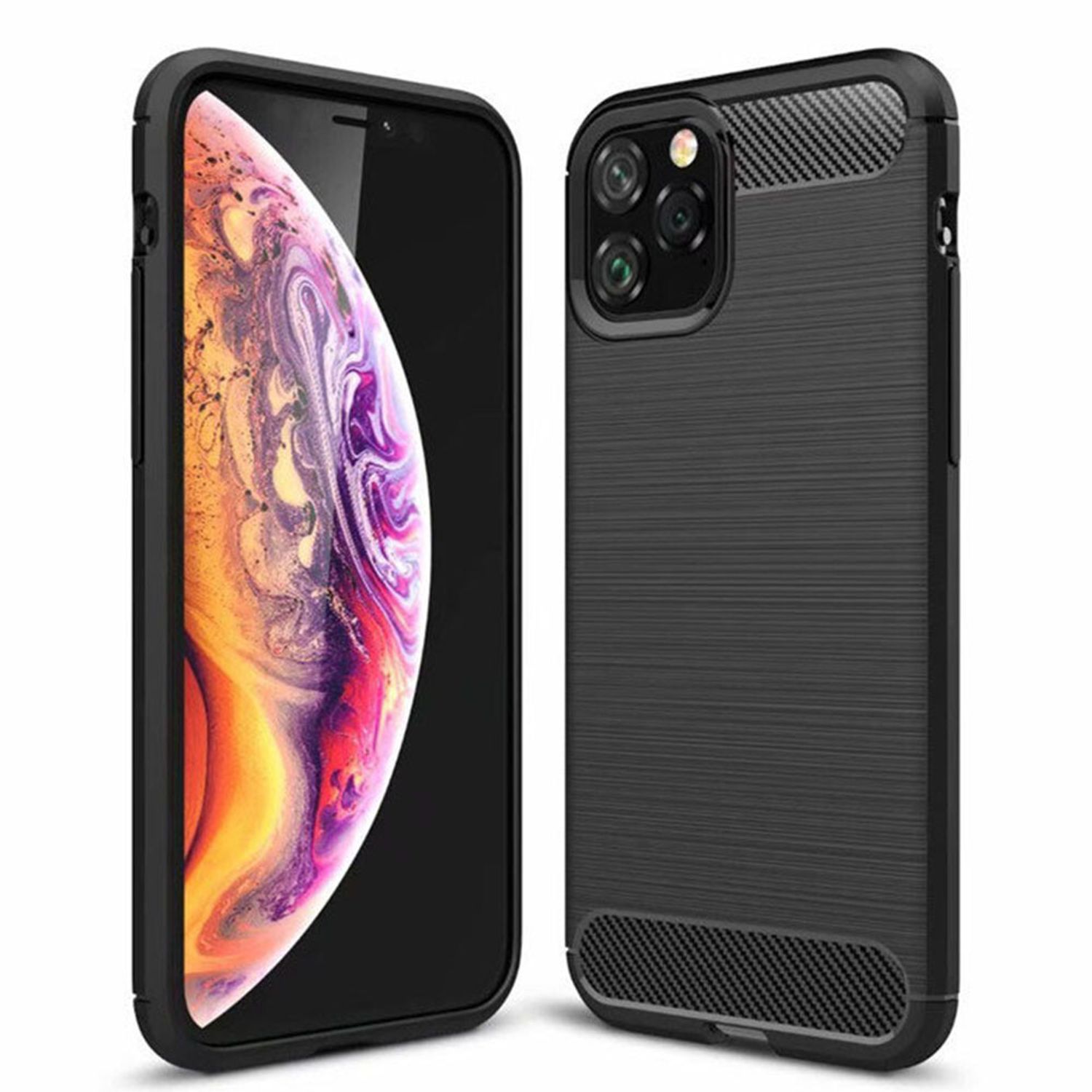 Husa Techsuit - Carbon Silicone - iPhone 11 Pro Max - Black fotografia produsului