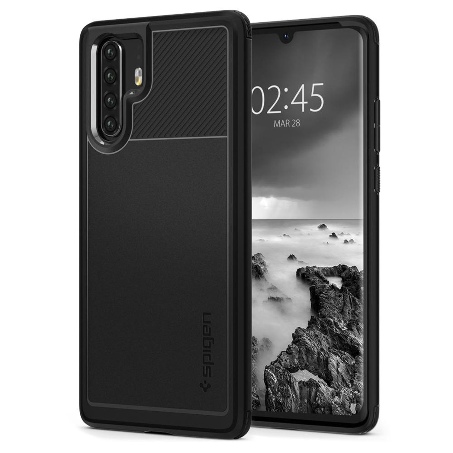 Husa premium Rugged Armor compatibila cu Huawei P30 Pro, Negru fotografia produsului