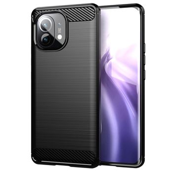 Husa techsuit - carbon silicone - xiaomi mi 11 - black