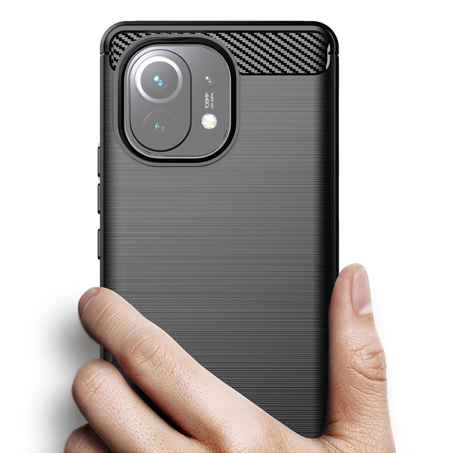 Husa Techsuit - Carbon Silicone - Xiaomi Mi 11 - Black fotografia produsului View 2 L