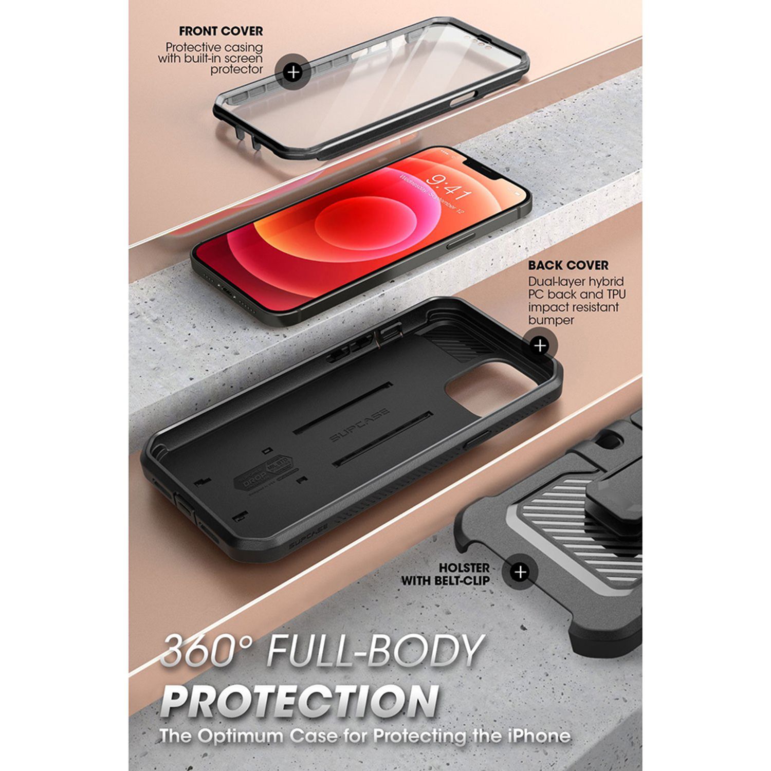 Husa premium Supcase - Unicorn Beetle Pro - iPhone 13 Pro - Black fotografia produsului View 2 L