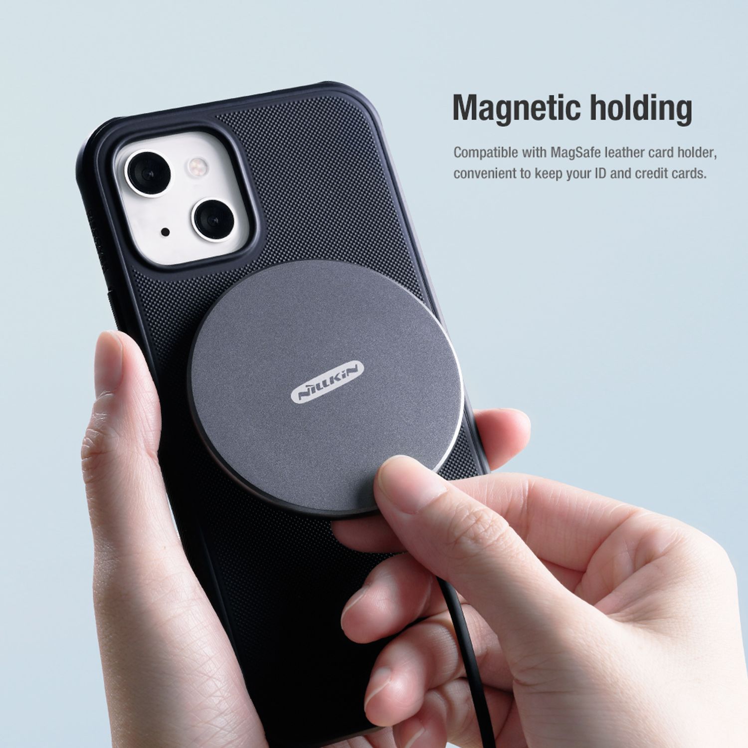 Husa Nillkin - Super Frosted Shield (husa magnetica) - iPhone 13 - Black fotografia produsului View 3 L
