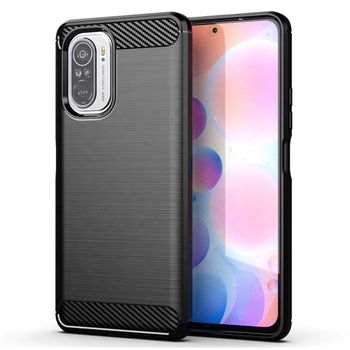 Husa techsuit - carbon silicone - xiaomi poco f3 - black