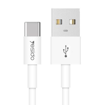 Cablu date yesido - usb to type-c, 2.4 a, 1.2 m - white