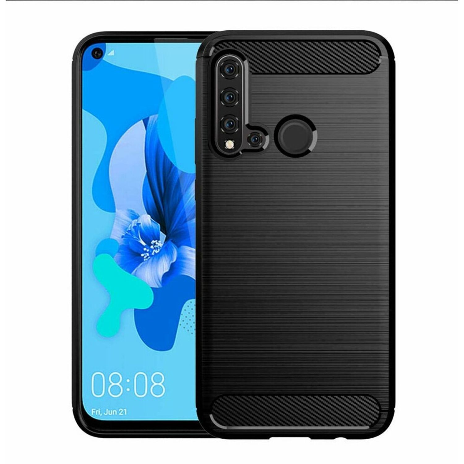 Husa Techsuit - Carbon Silicone - Huawei P20 Lite 2019 - Black fotografia produsului View 3 L