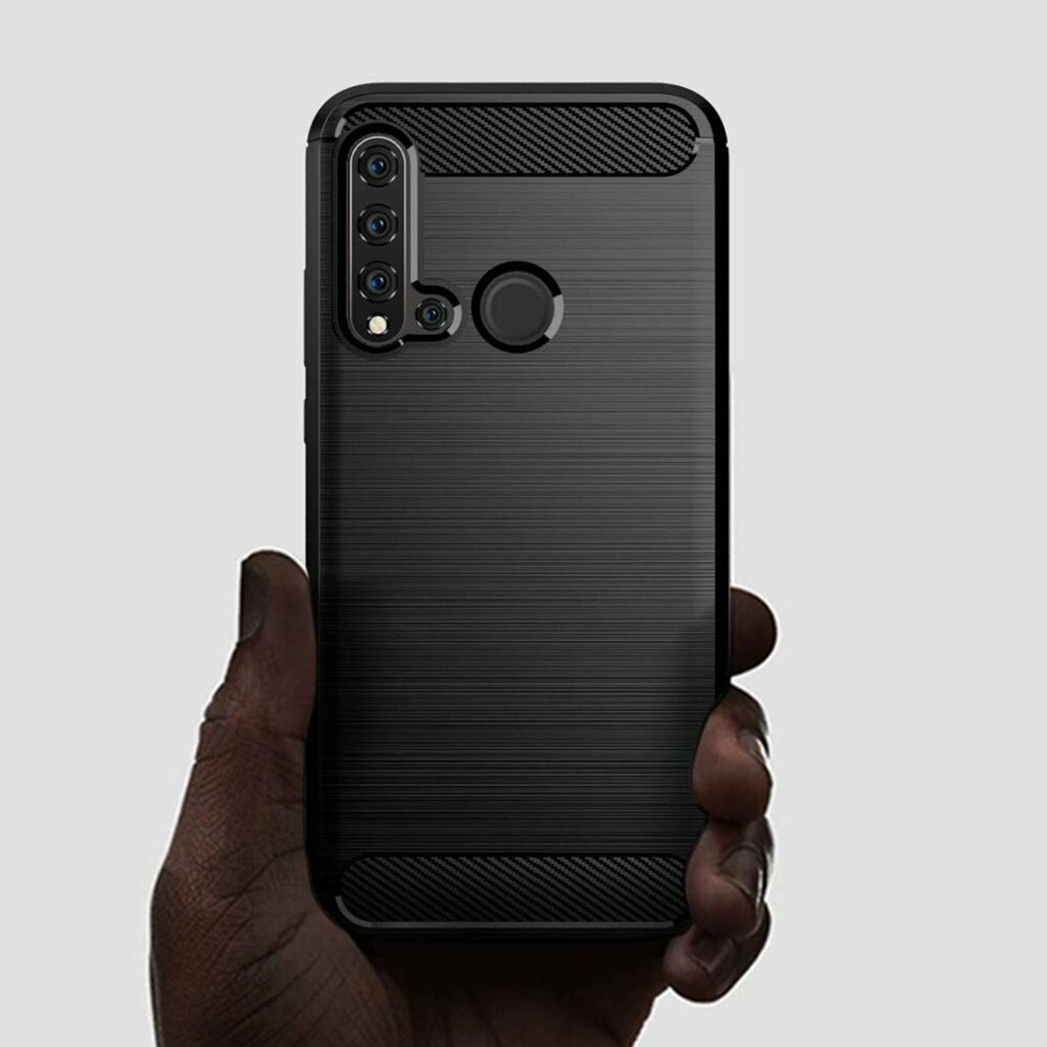 Husa Techsuit - Carbon Silicone - Huawei P20 Lite 2019 - Black fotografia produsului View 2 L