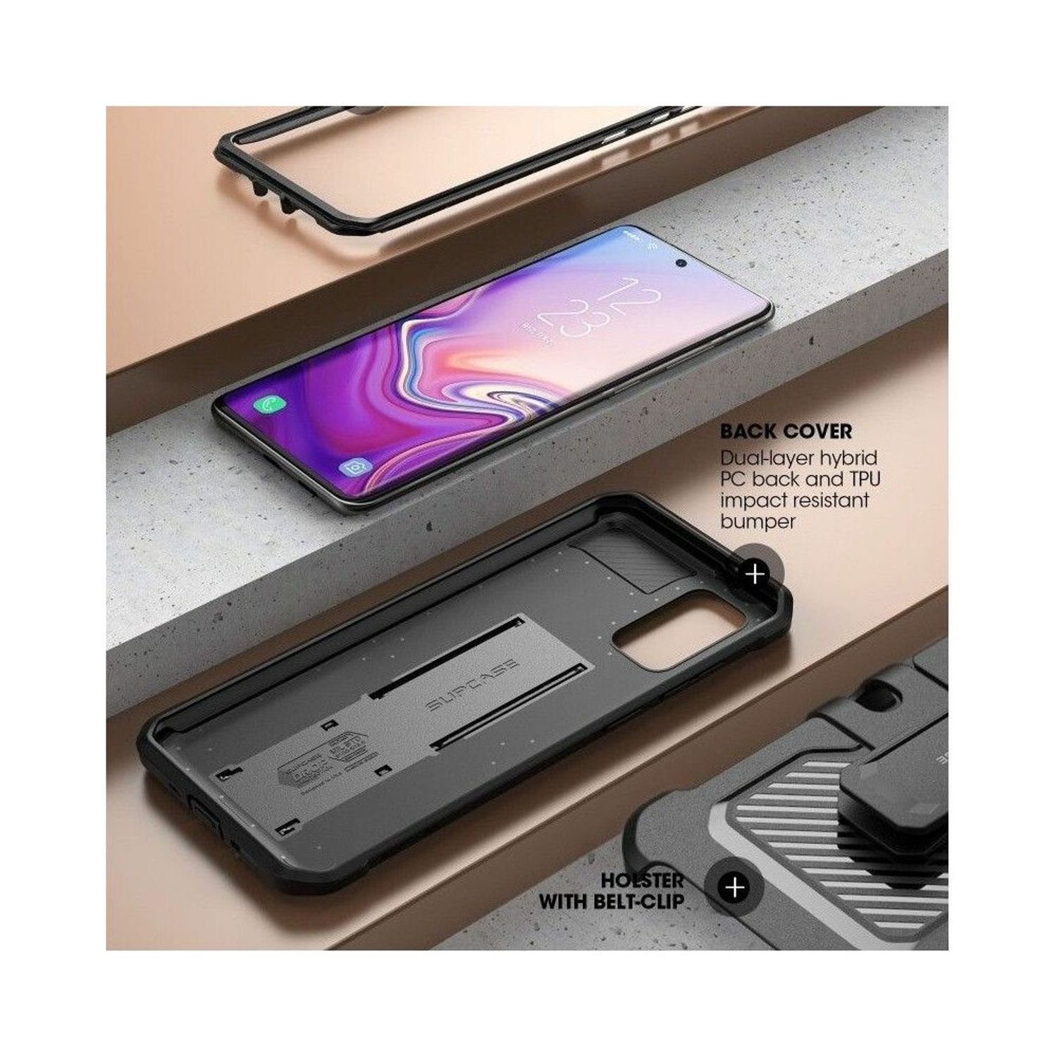 Husa premium Supcase - Unicorn Beetle Pro - Samsung Galaxy S20 Plus - Black fotografia produsului View 3 L