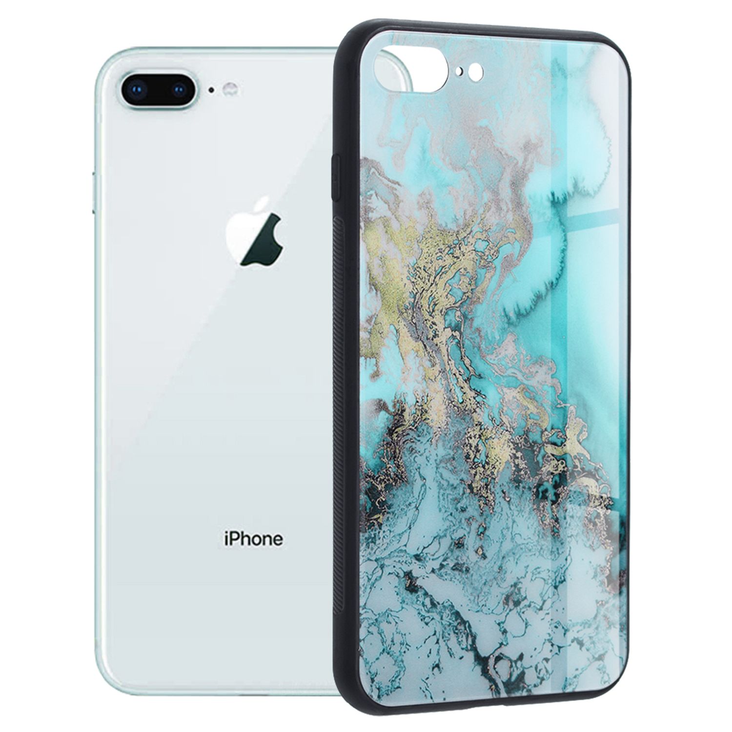 Husa cu spate din sticla Techsuit - Glaze Series - iPhone 7 Plus - Blue Ocean fotografia produsului