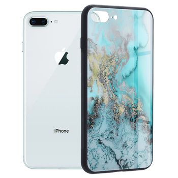Husa cu spate din sticla Techsuit – Glaze Series – iPhone 7 Plus – Blue Ocean elefant.ro imagine noua 2022