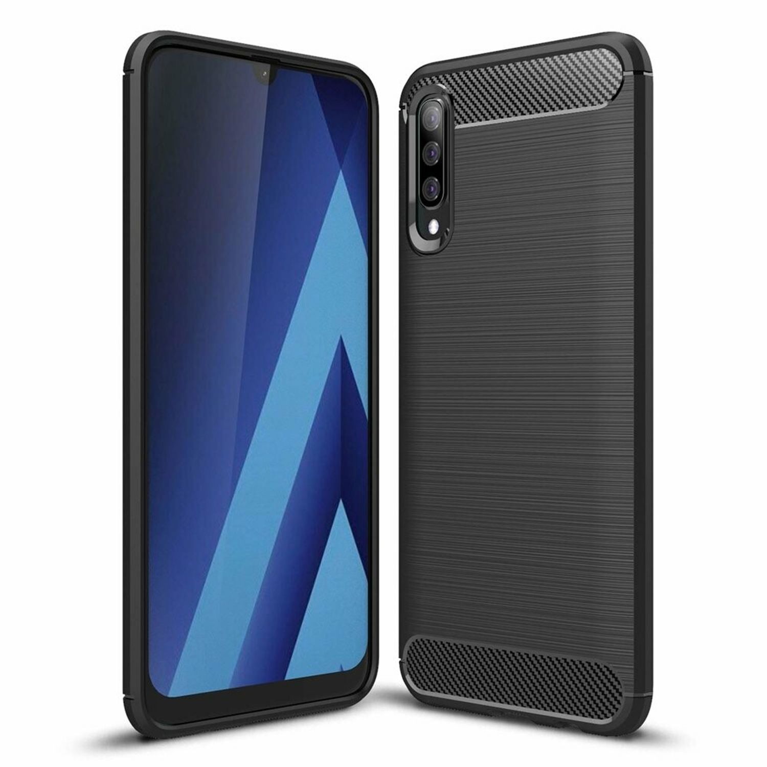 Husa Techsuit - Carbon Silicone - Samsung Galaxy A70 / A70s - Black fotografia produsului