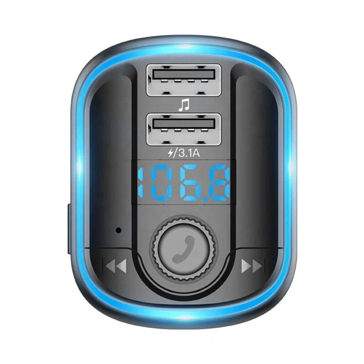 Modulator FM Bluetooth 2 x USB, MicroSD Yesido Y44, 3.1 A, negru fotografia produsului View 2 L