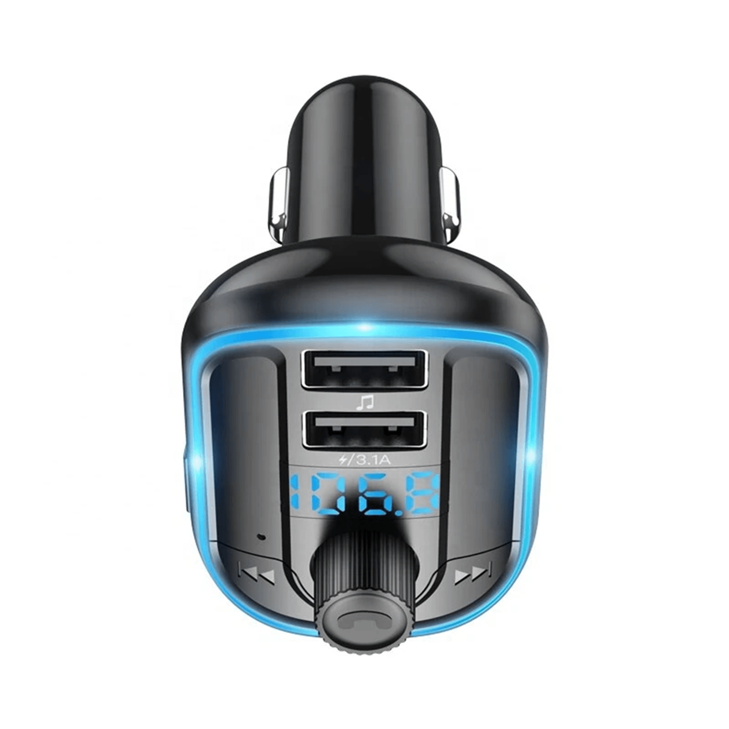 Modulator FM Bluetooth 2 x USB, MicroSD Yesido Y44, 3.1 A, negru fotografia produsului View 3 L