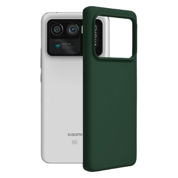 Husa premium techsuit - soft edge silicone - xiaomi mi 11 ultra - dark green