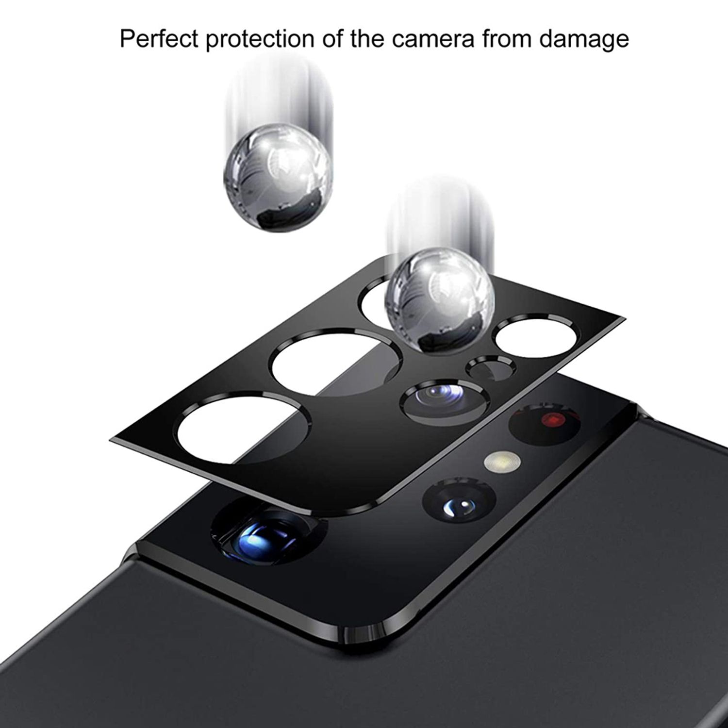 Folie camera Samsung Galaxy S21 Ultra, Negru fotografia produsului View 3 L
