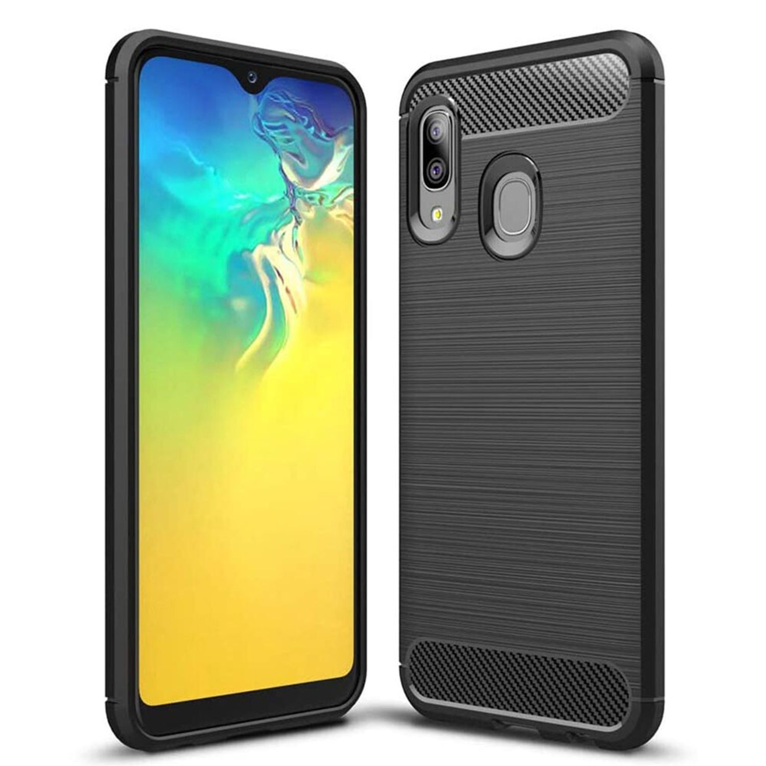Husa Techsuit - Carbon Silicone - Samsung Galaxy A20e - Black fotografia produsului