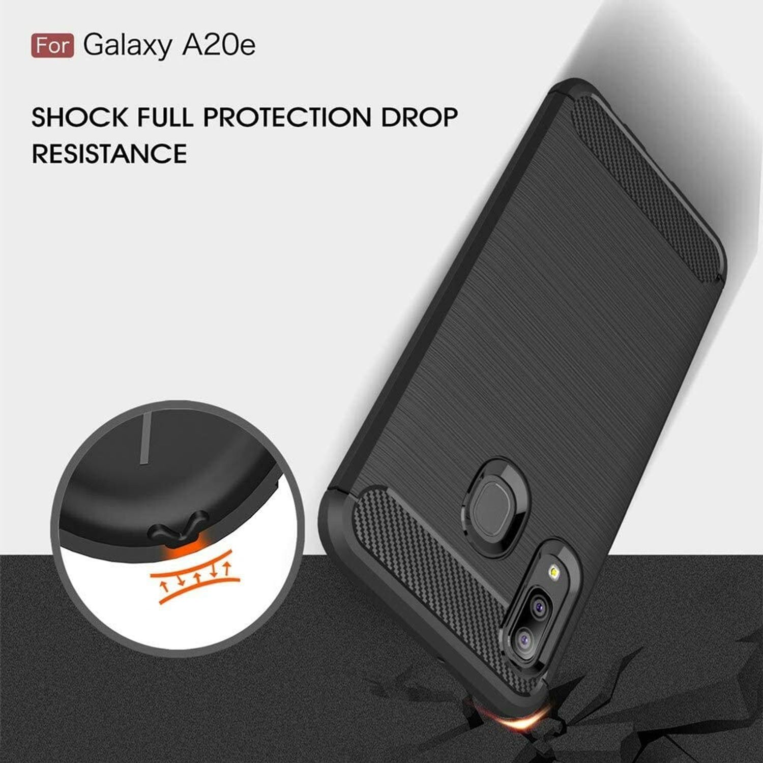 Husa Techsuit - Carbon Silicone - Samsung Galaxy A20e - Black fotografia produsului View 3 L