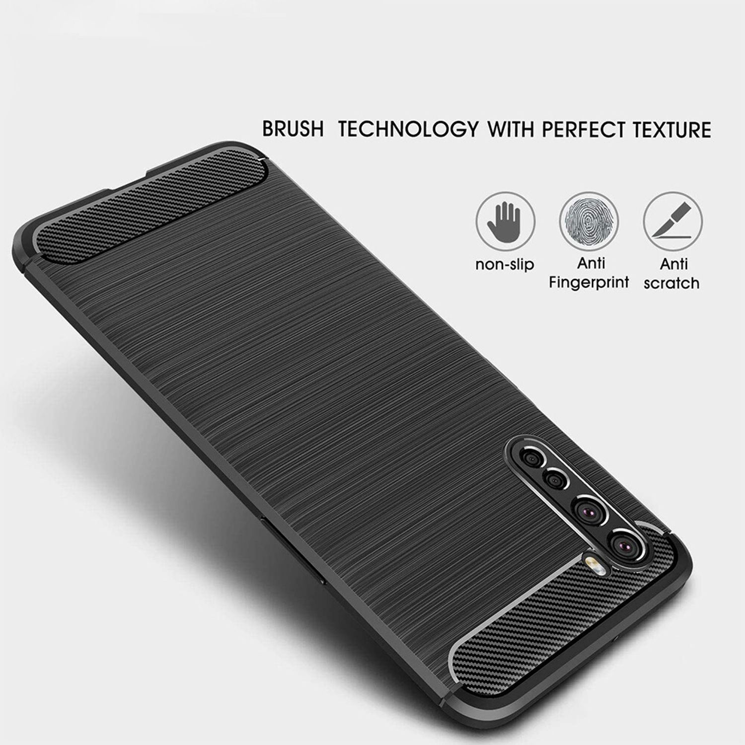 Husa Techsuit - Carbon Silicone - OnePlus Nord 5G - Black fotografia produsului View 2 L