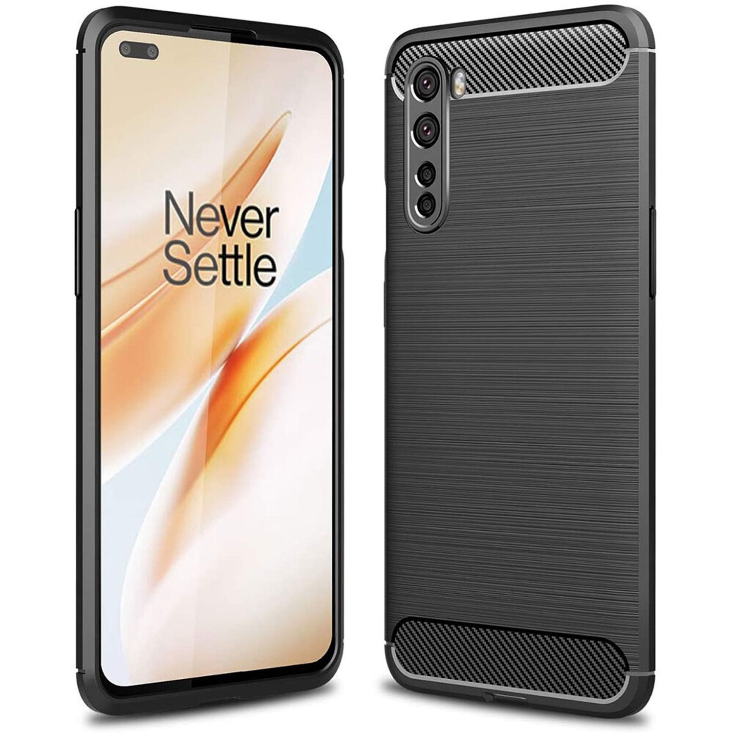 Husa Techsuit - Carbon Silicone - OnePlus Nord 5G - Black fotografia produsului