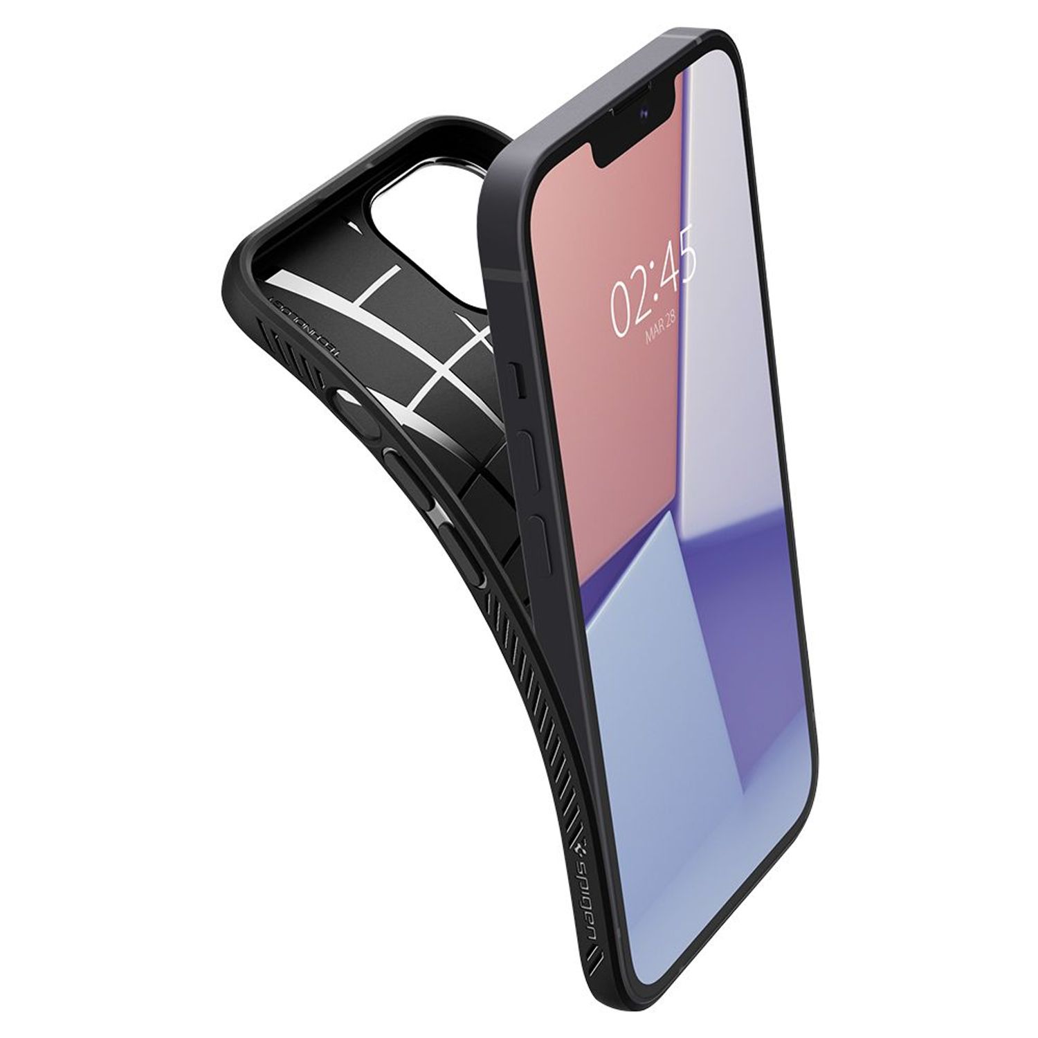 Husa premium Liquid Air compatibila cu iPhone 13 Mini, Negru fotografia produsului View 3 L
