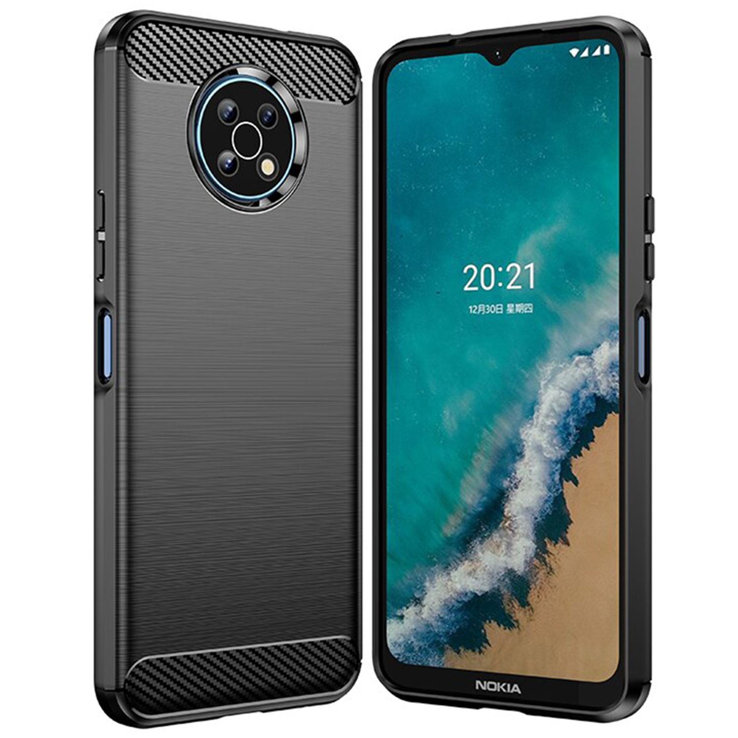Husa Techsuit - Carbon Silicone - Nokia G50 - Black fotografia produsului View 2 L