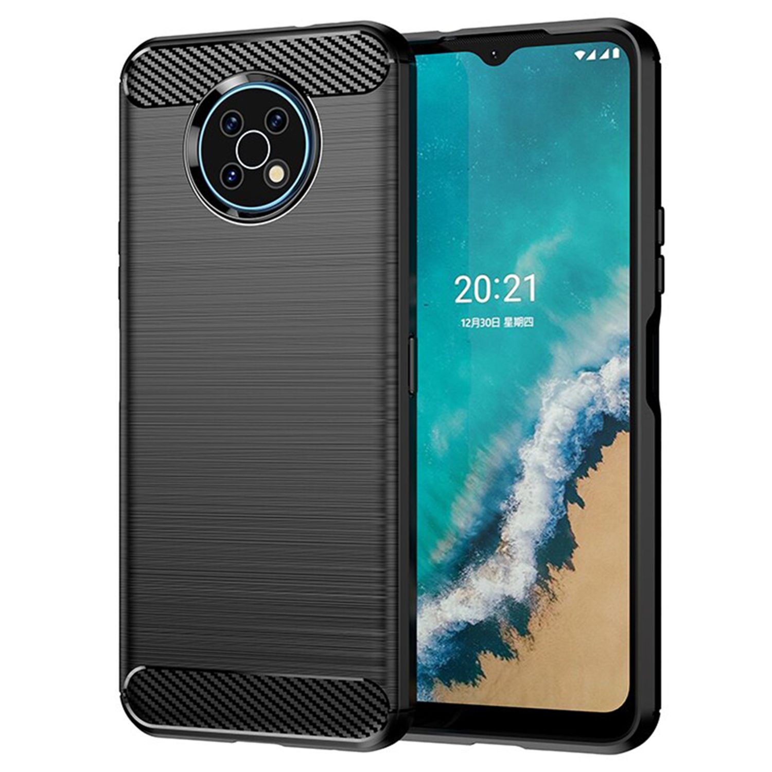 Husa Techsuit - Carbon Silicone - Nokia G50 - Black fotografia produsului